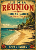 Affiche vintage orchidée noire – Île de la Réunion, Océan Indien