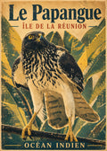 Affiche vintage le Papangue busard de Maillard perché sur branche – Île de la Réunion, Océan Indien