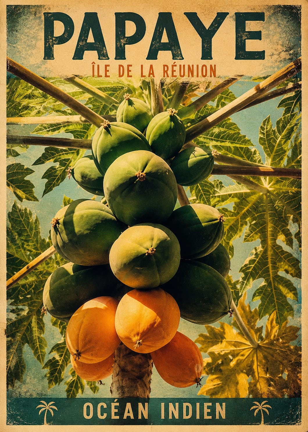 Affiche Île de la Réunion – Papaye
