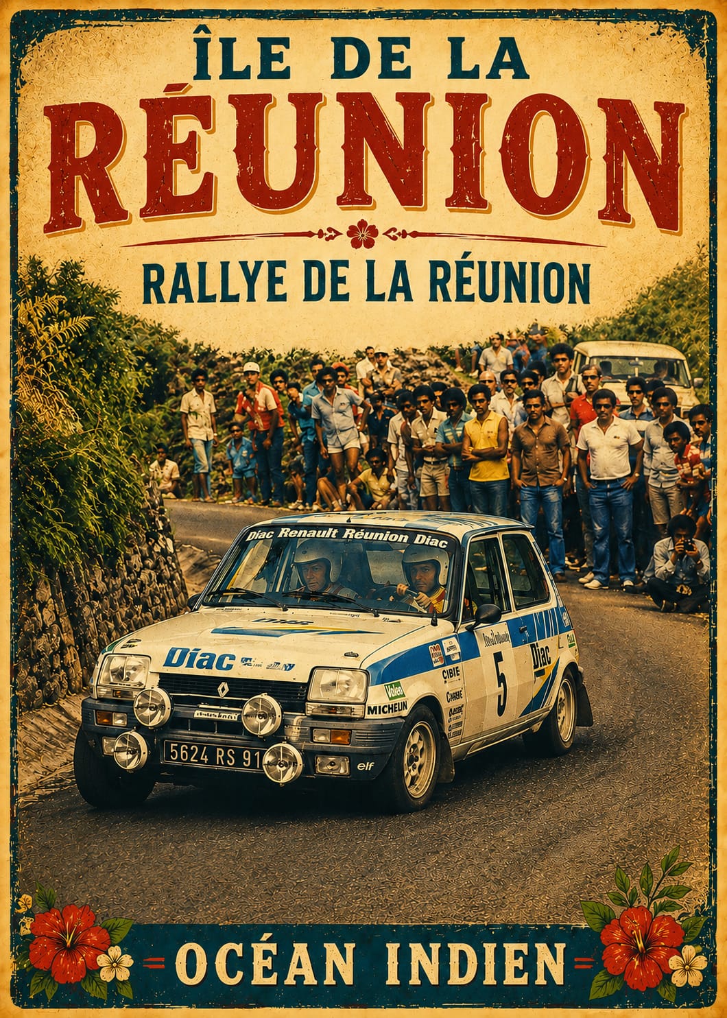 Affiche Île de la Réunion – Rallye de la Réunion