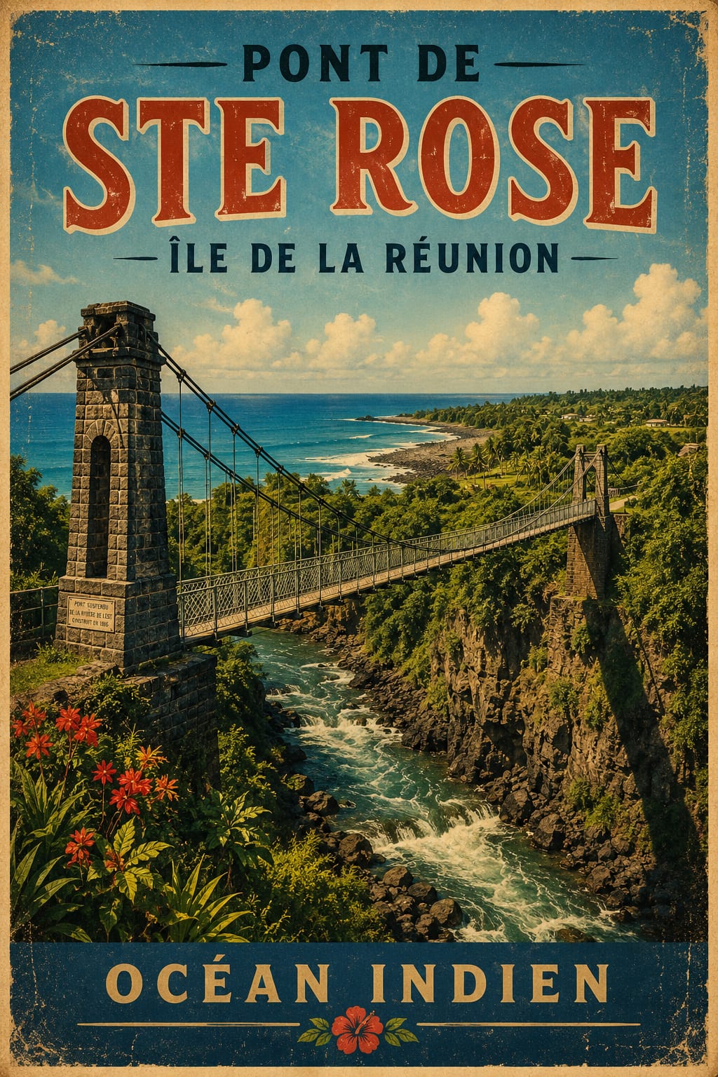 Affiche Pont de Sainte-Rose – Île de la Réunion