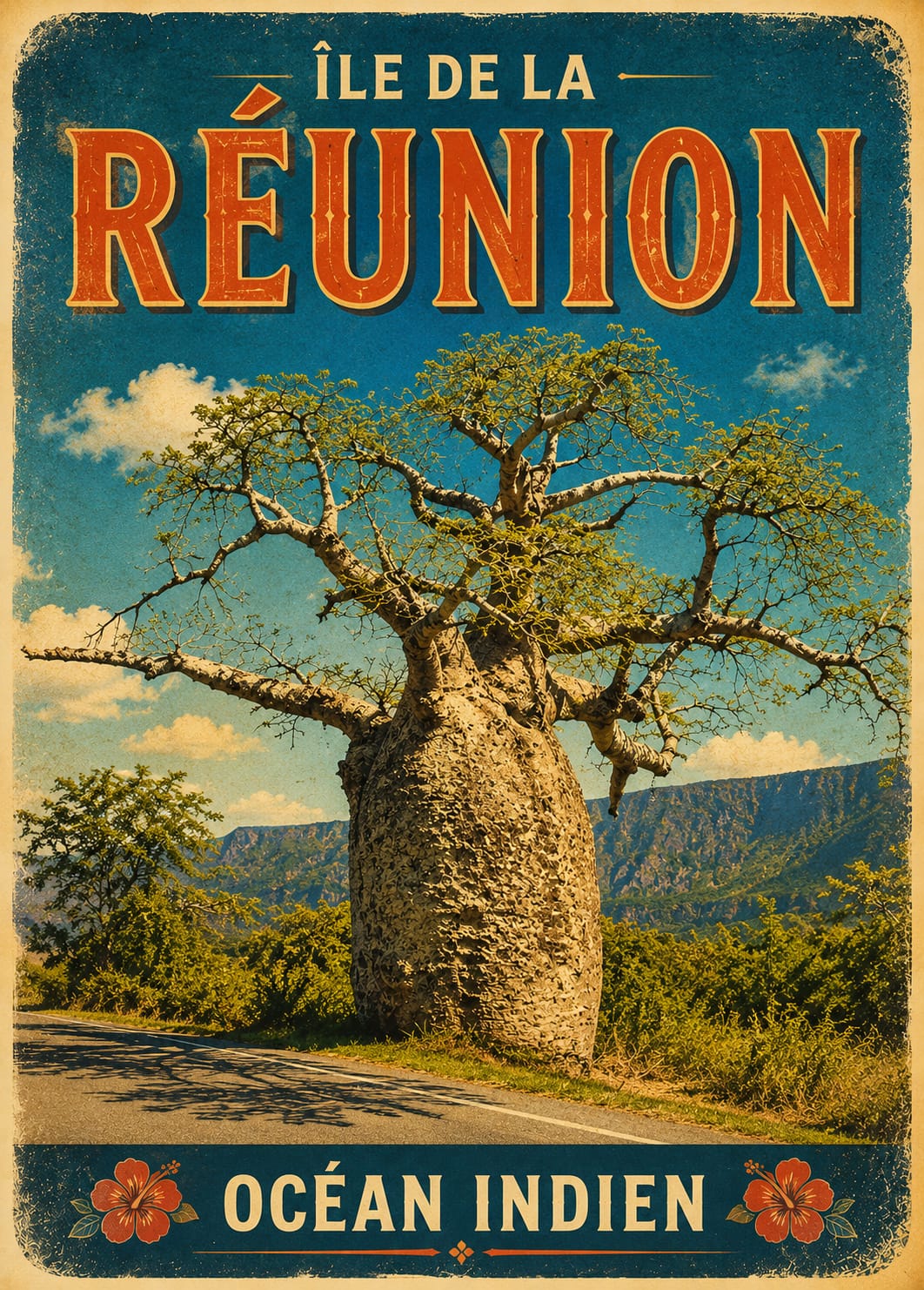 Affiche Île de la Réunion – Le Baobab