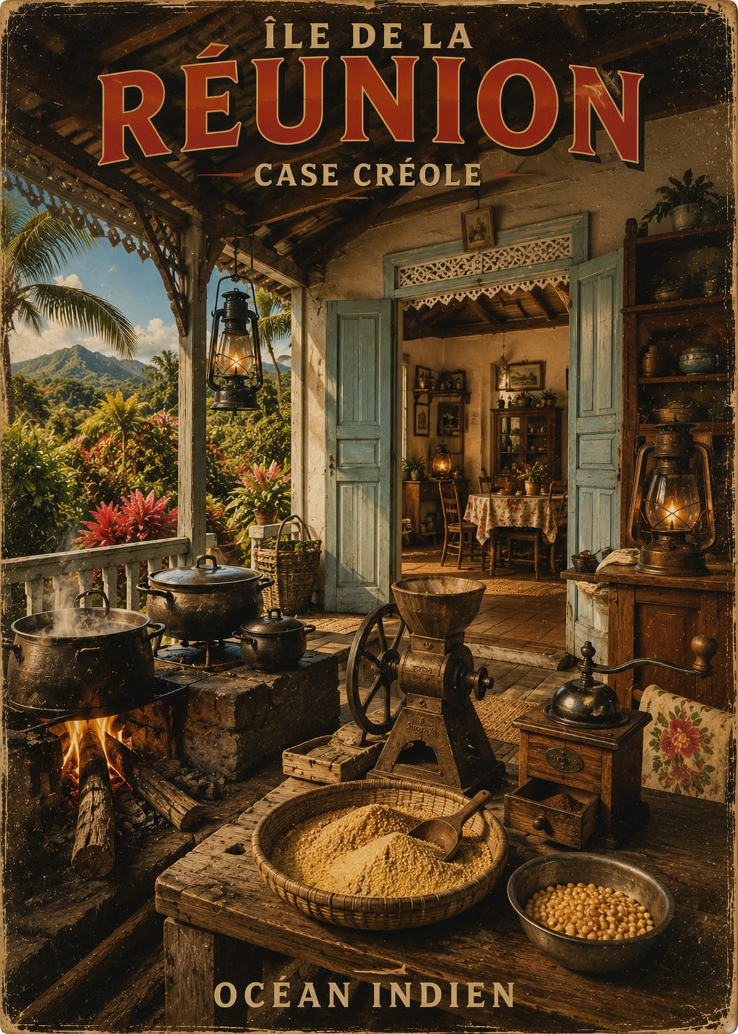 Affiche Île de la Réunion –  Coraux