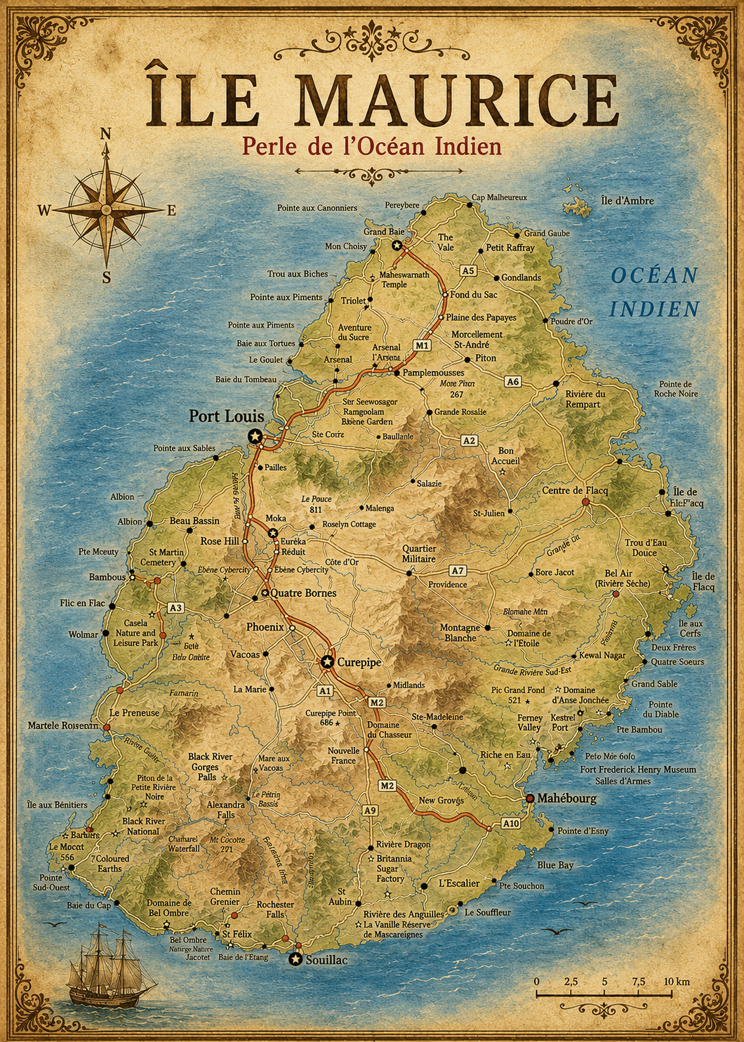 Carte ile Maurice