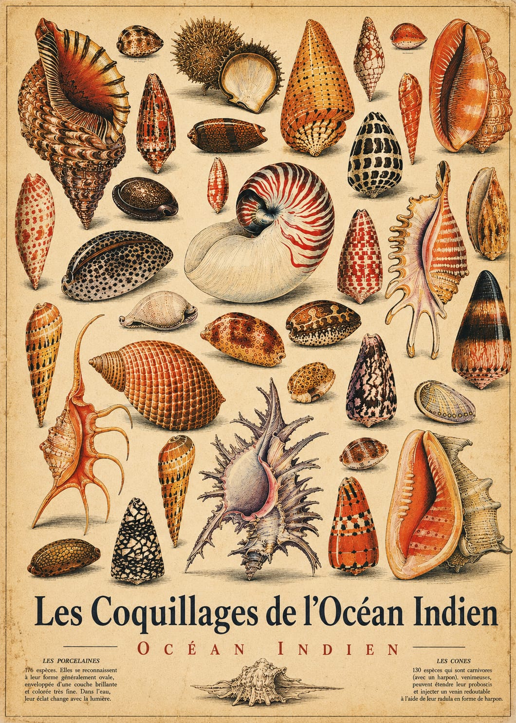 tableau coquillages
