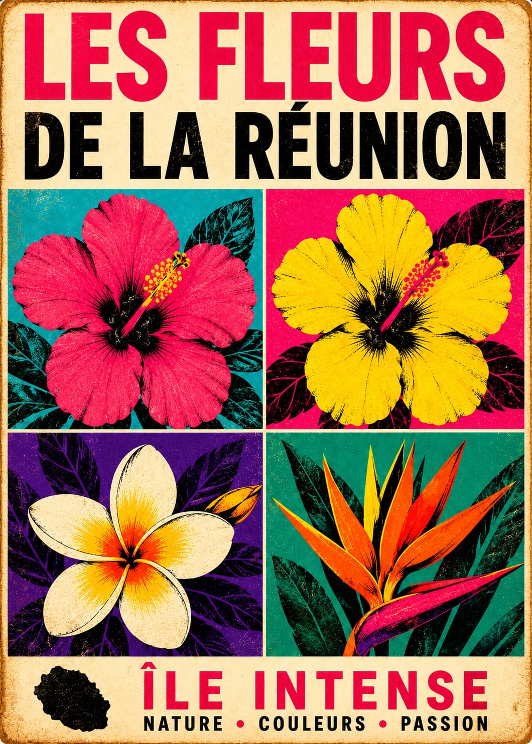 fleurs réunion pop art