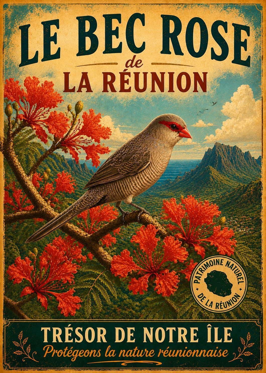 oiseau bec rose