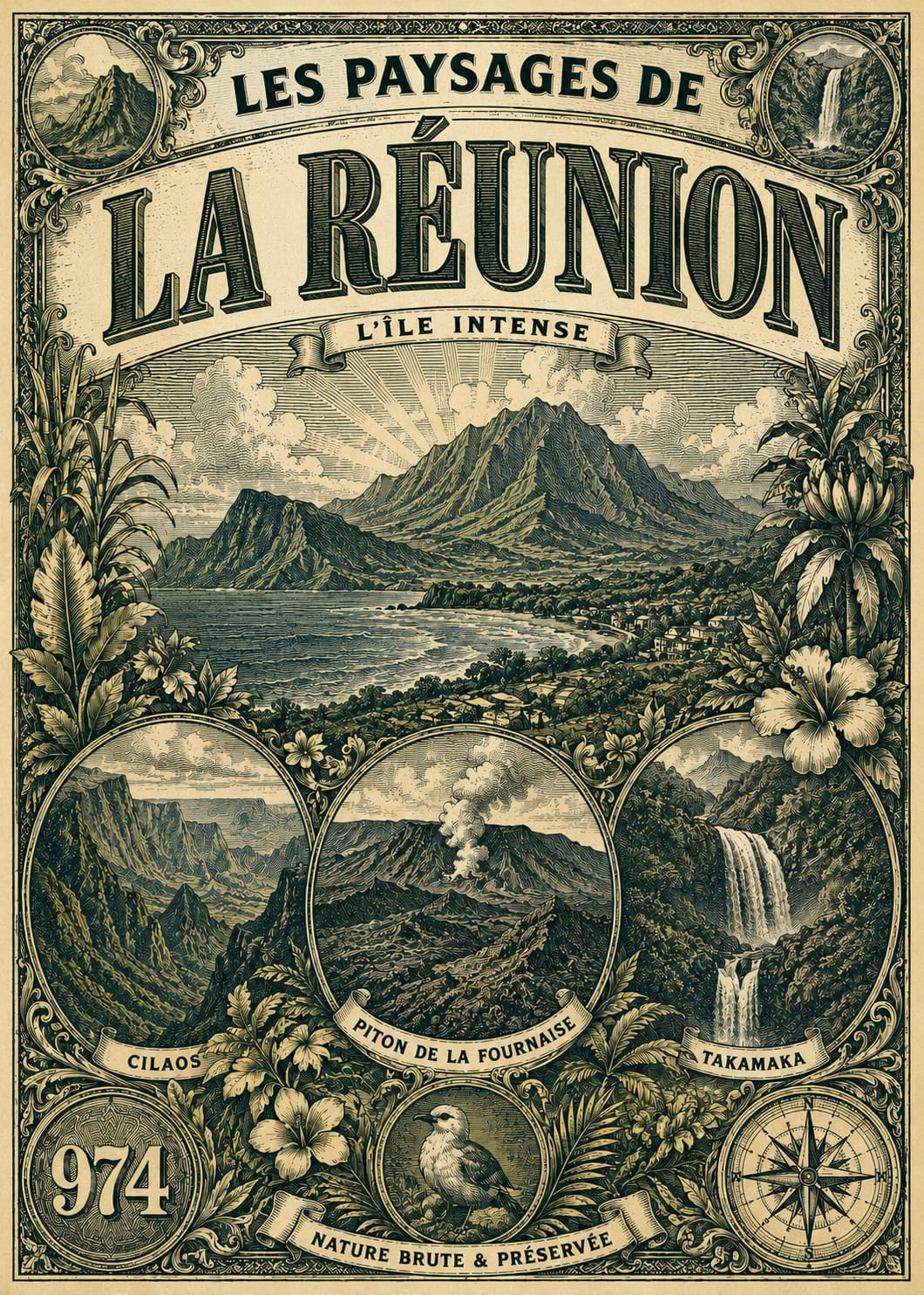 paysage réunion ancien
