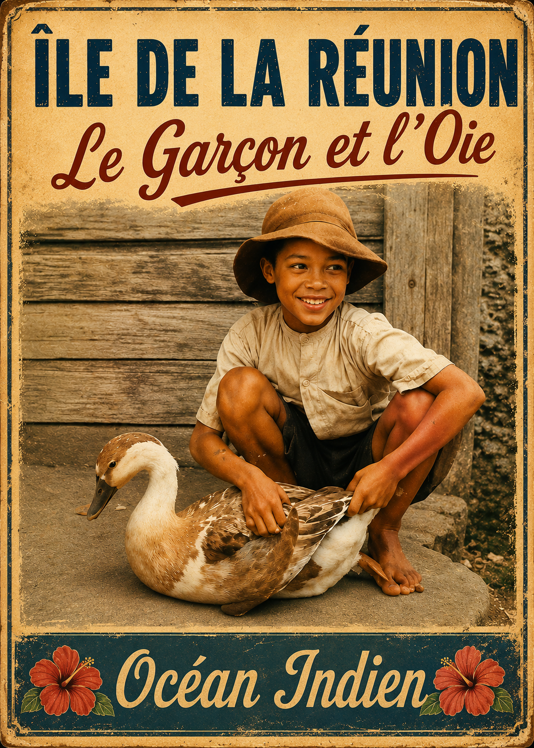 petit garçon et oie