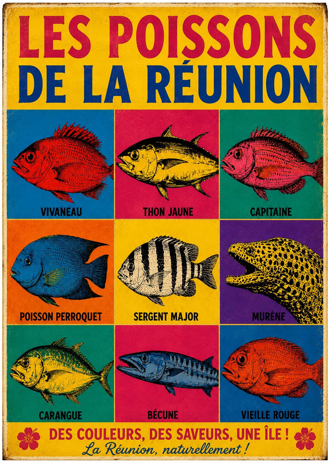 poisson réunion pop art
