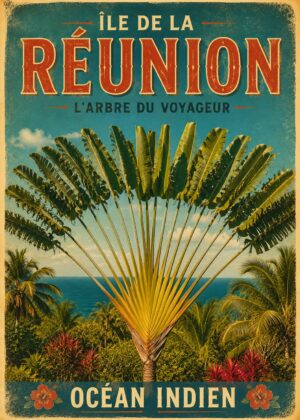Affiche Île de la Réunion – L'Arbre du Voyageur