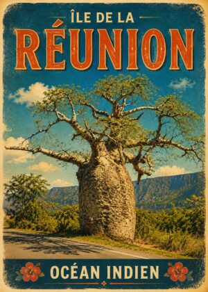 Affiche Île de la Réunion – Le Baobab