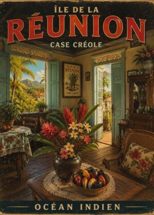 Affiche Île de la Réunion – Case Créole